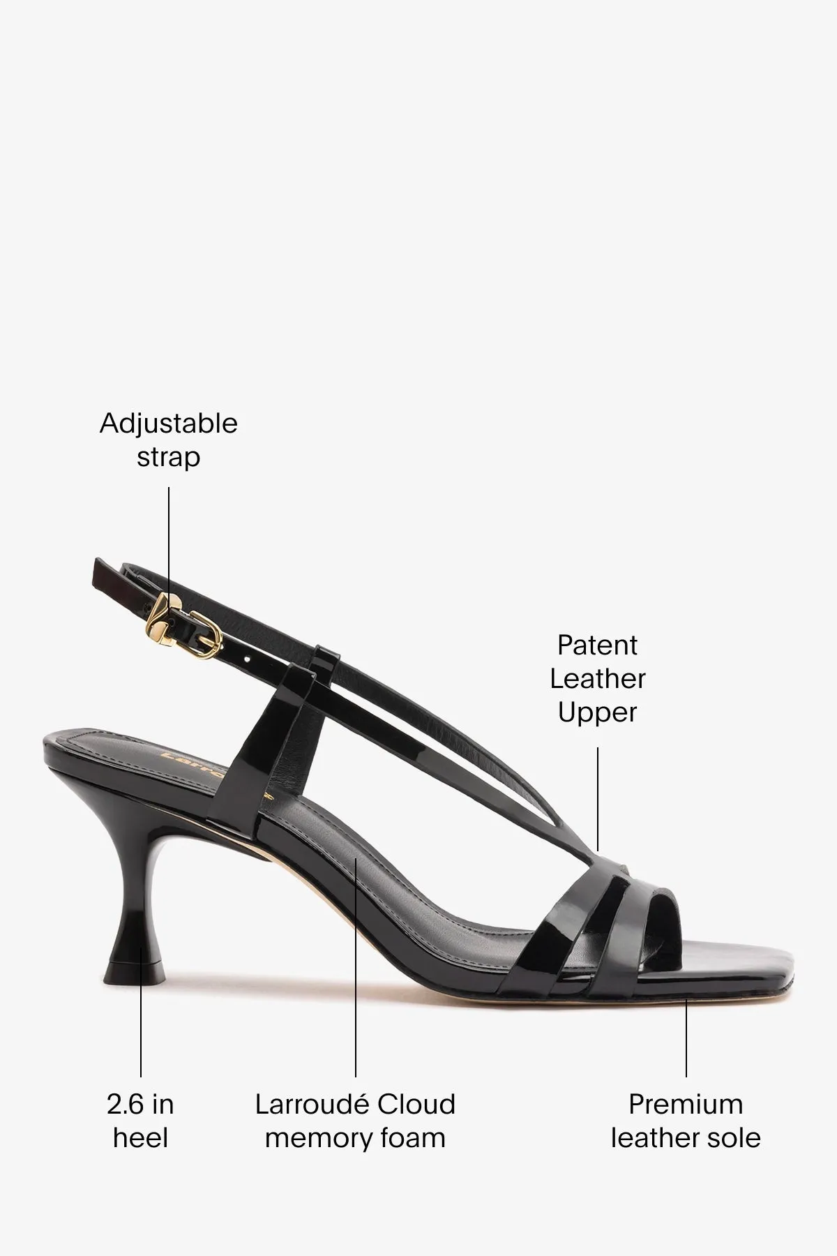 Daphne Sandal Black Patent Leather sold by Larroude product image thumbnail 5