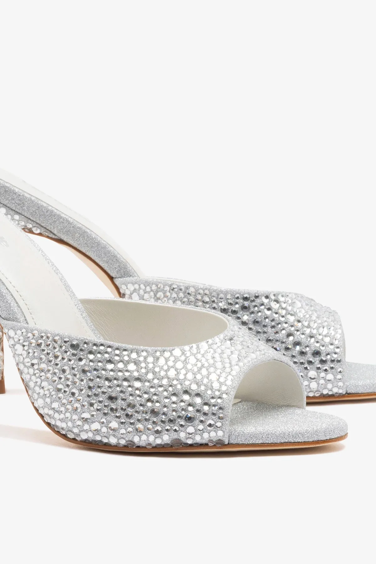 Jasmine Hi Mule Crystal Silver sold by Larroude product image thumbnail 4