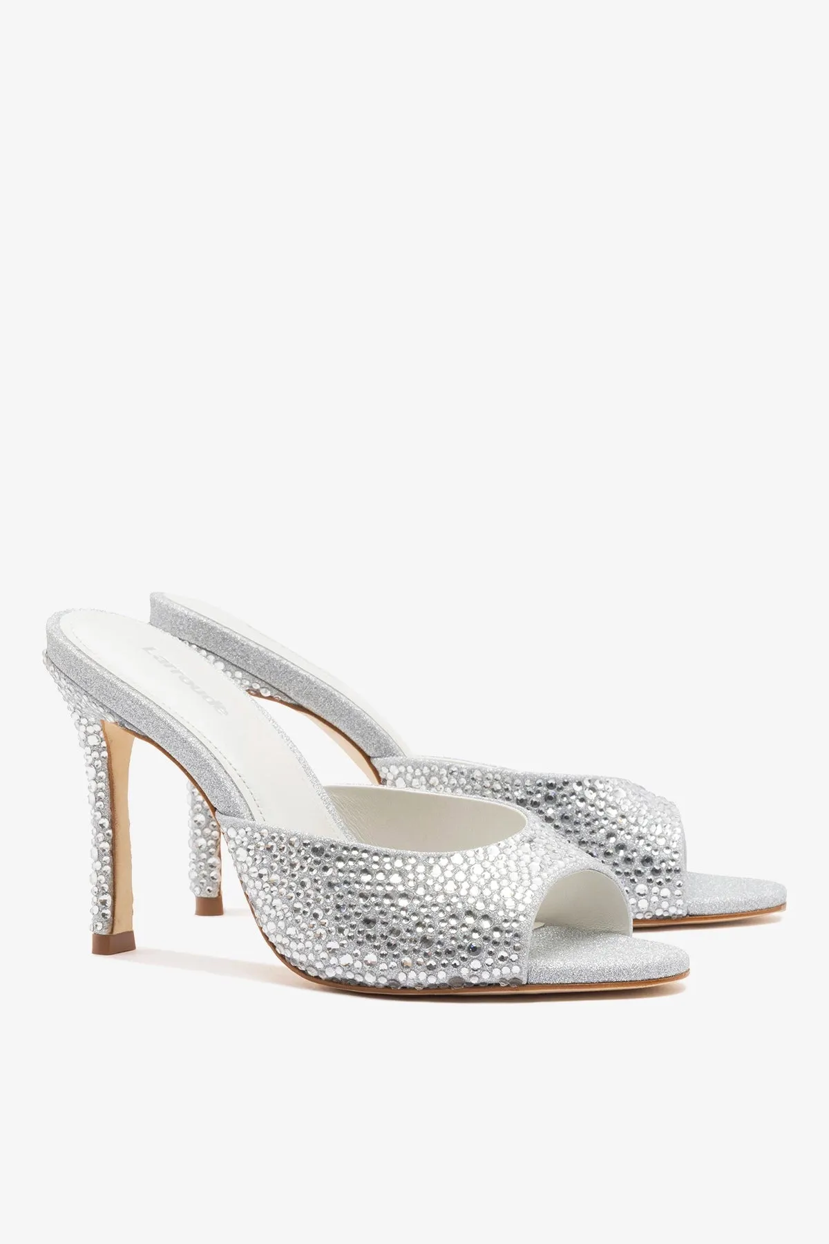 Jasmine Hi Mule Crystal Silver sold by Larroude product image thumbnail 3