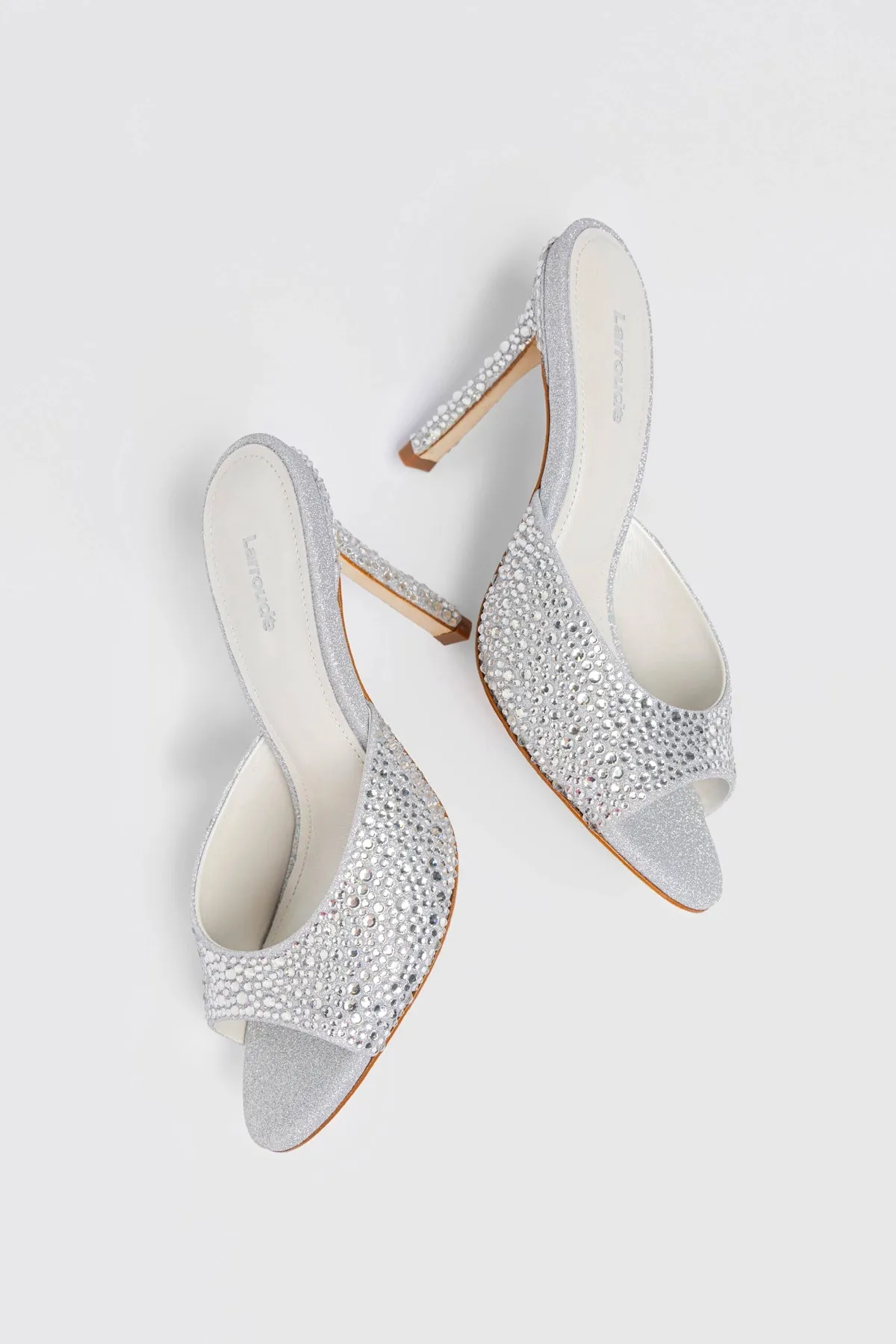 Jasmine Hi Mule Crystal Silver sold by Larroude product image thumbnail 5