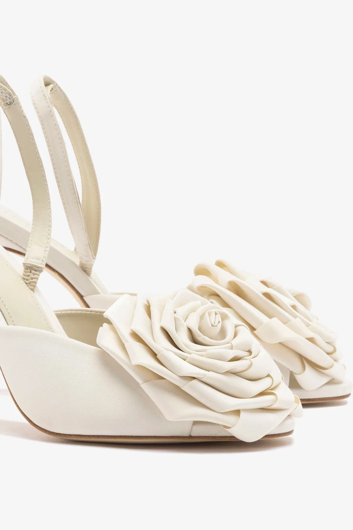 Scarlet Sandal White Satin sold by Larroude product image thumbnail 4