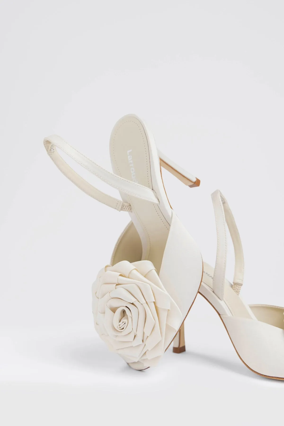 Scarlet Sandal White Satin sold by Larroude product image thumbnail 5