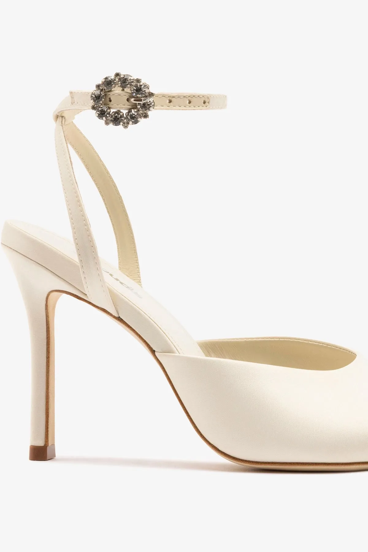 Jasmine Sandal White Satin sold by Larroude product image thumbnail 4