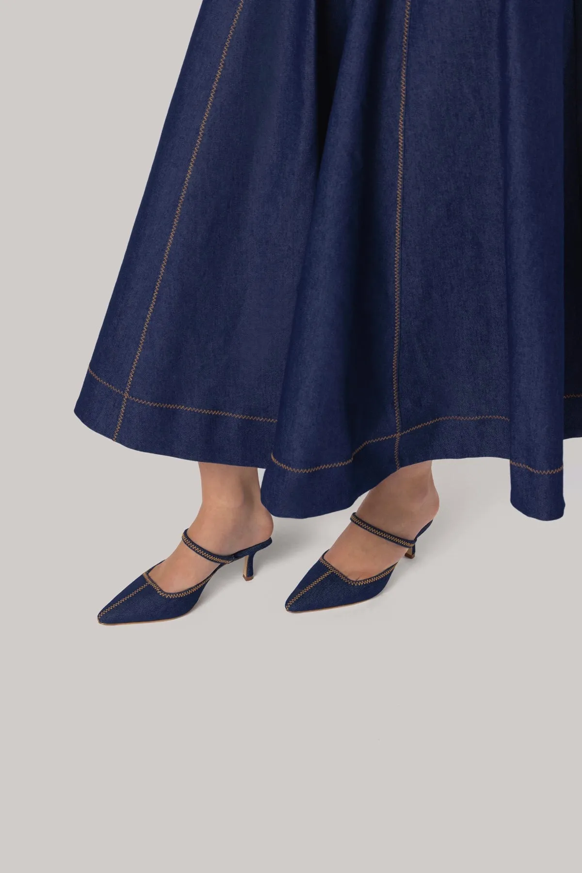 Sophia Dress Blue Denim sold by Larroude product image thumbnail 4