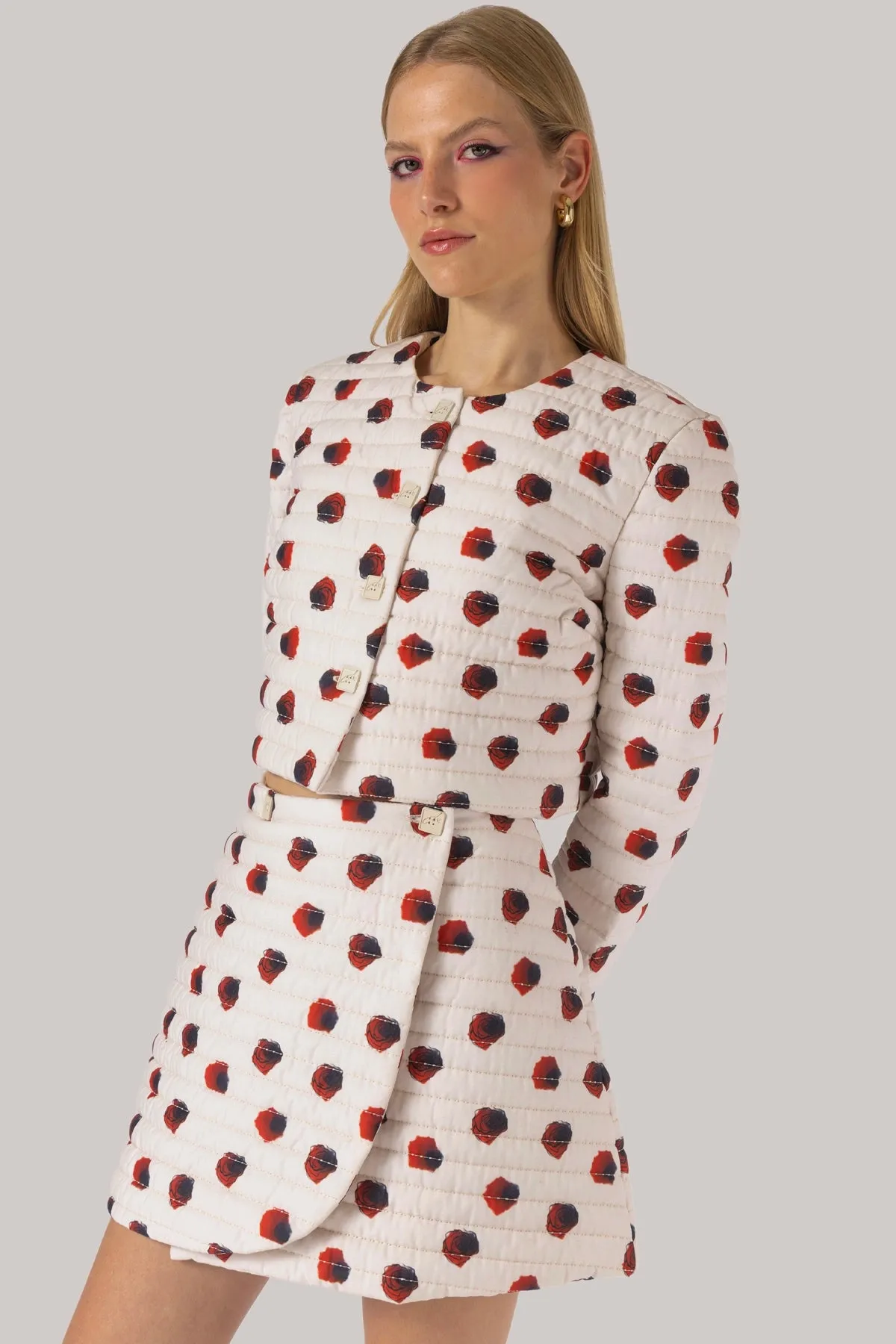 Marina Mini Skirt White Floral Cotton sold by Larroude product image thumbnail 2