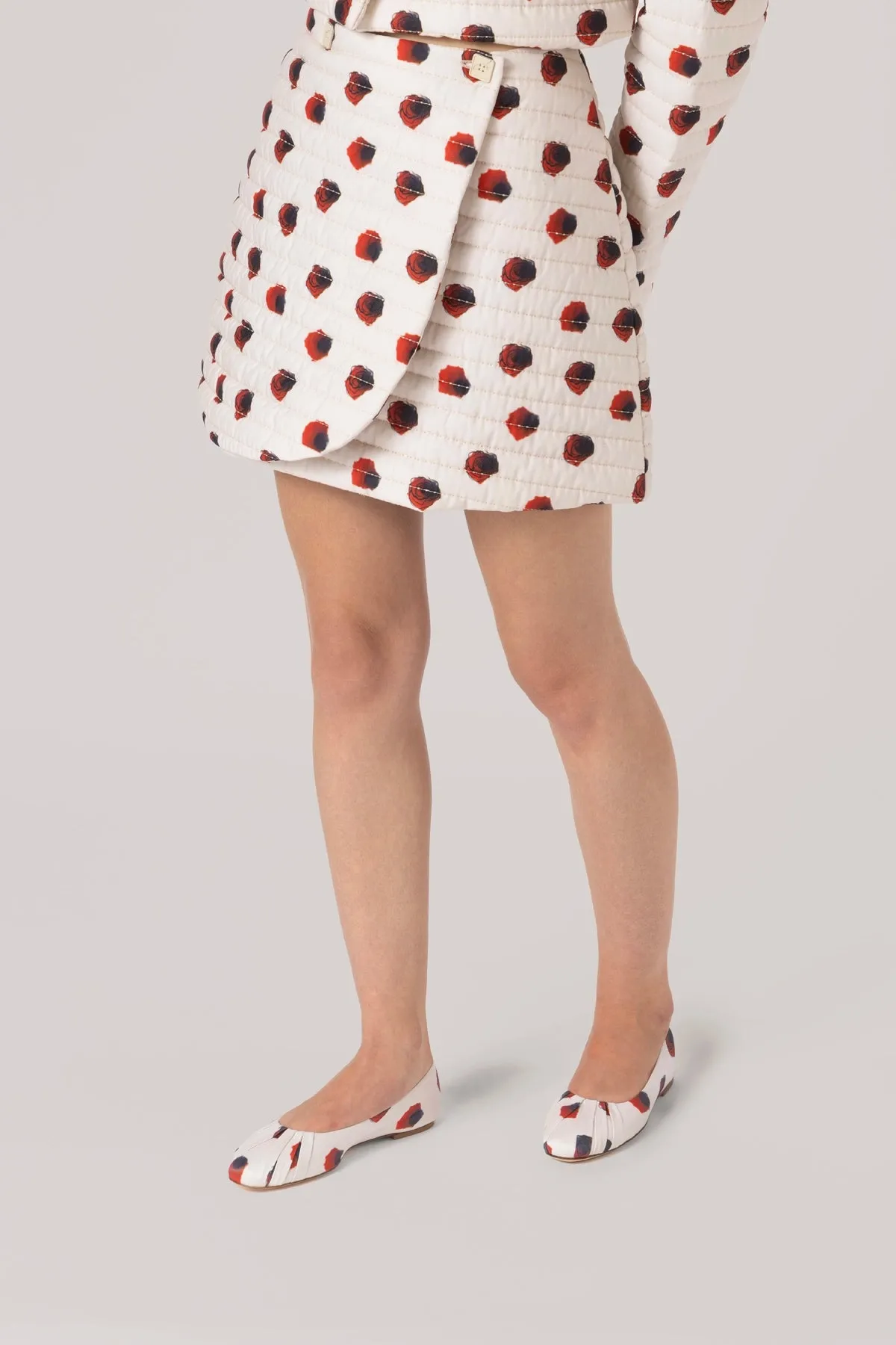 Marina Mini Skirt White Floral Cotton sold by Larroude product image thumbnail 3