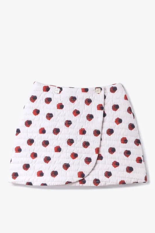 Marina Mini Skirt White Floral Cotton made by Larroude
