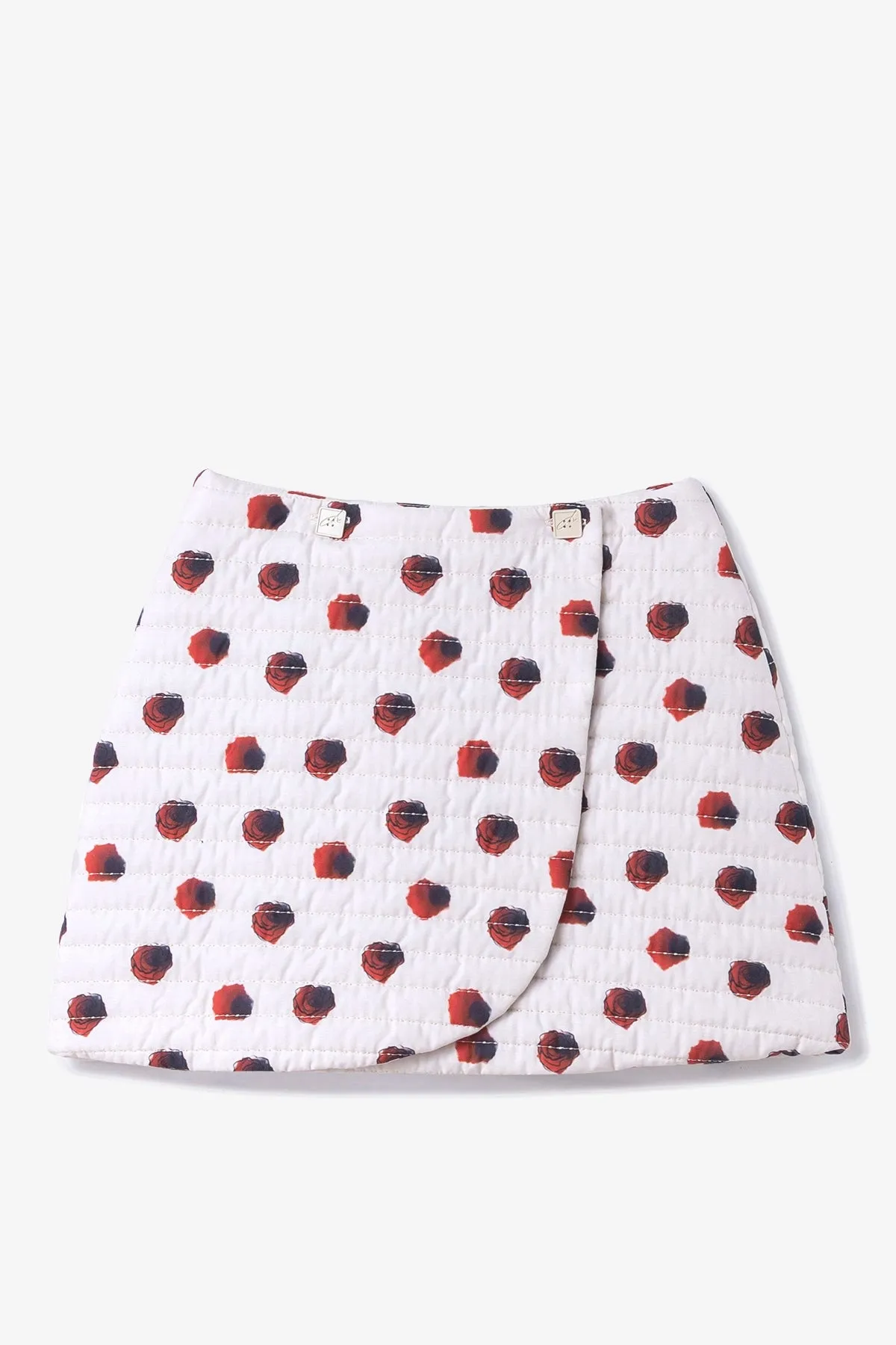 Marina Mini Skirt White Floral Cotton sold by Larroude