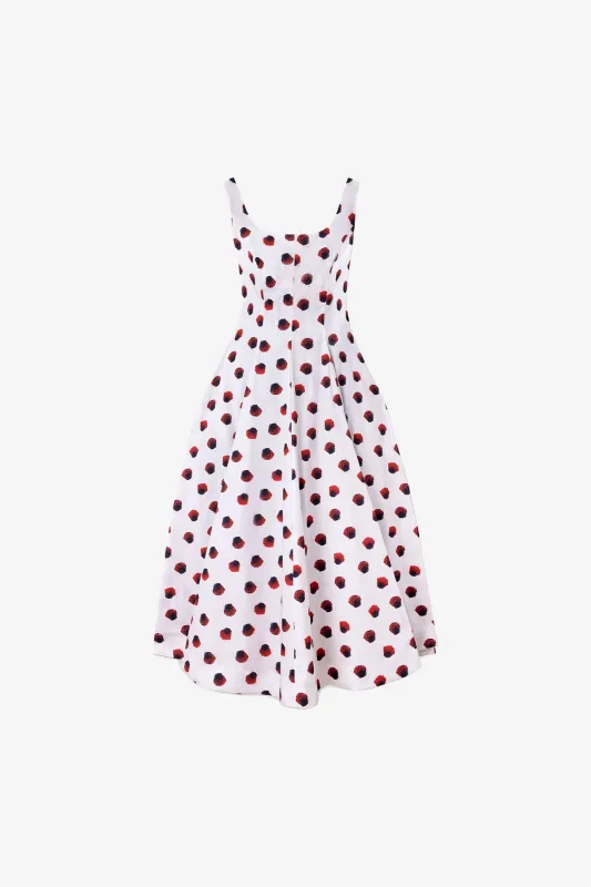Sophia Dress White Floral Cotton made by Larroude