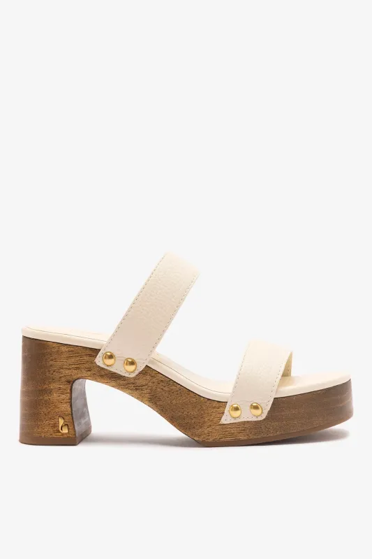 Larroudé x Kenneth Cole: Sandal Ivory Leather made by Larroude