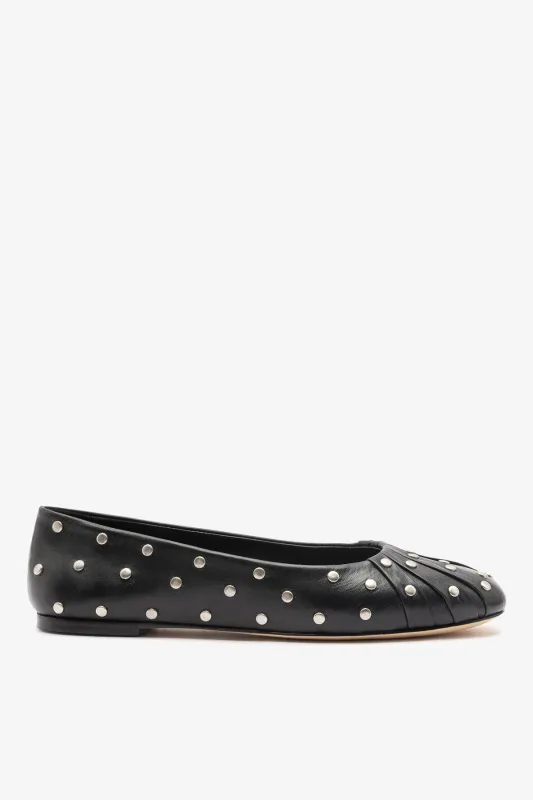 Jonathan Cohen by L.: Ballet Flat Studs Black Leather made by Larroude