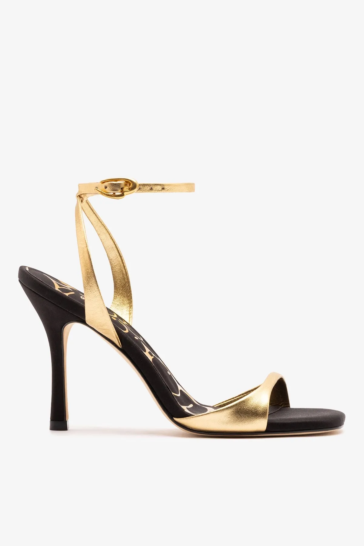 Freya Sandal Gold Leather sold by Larroude