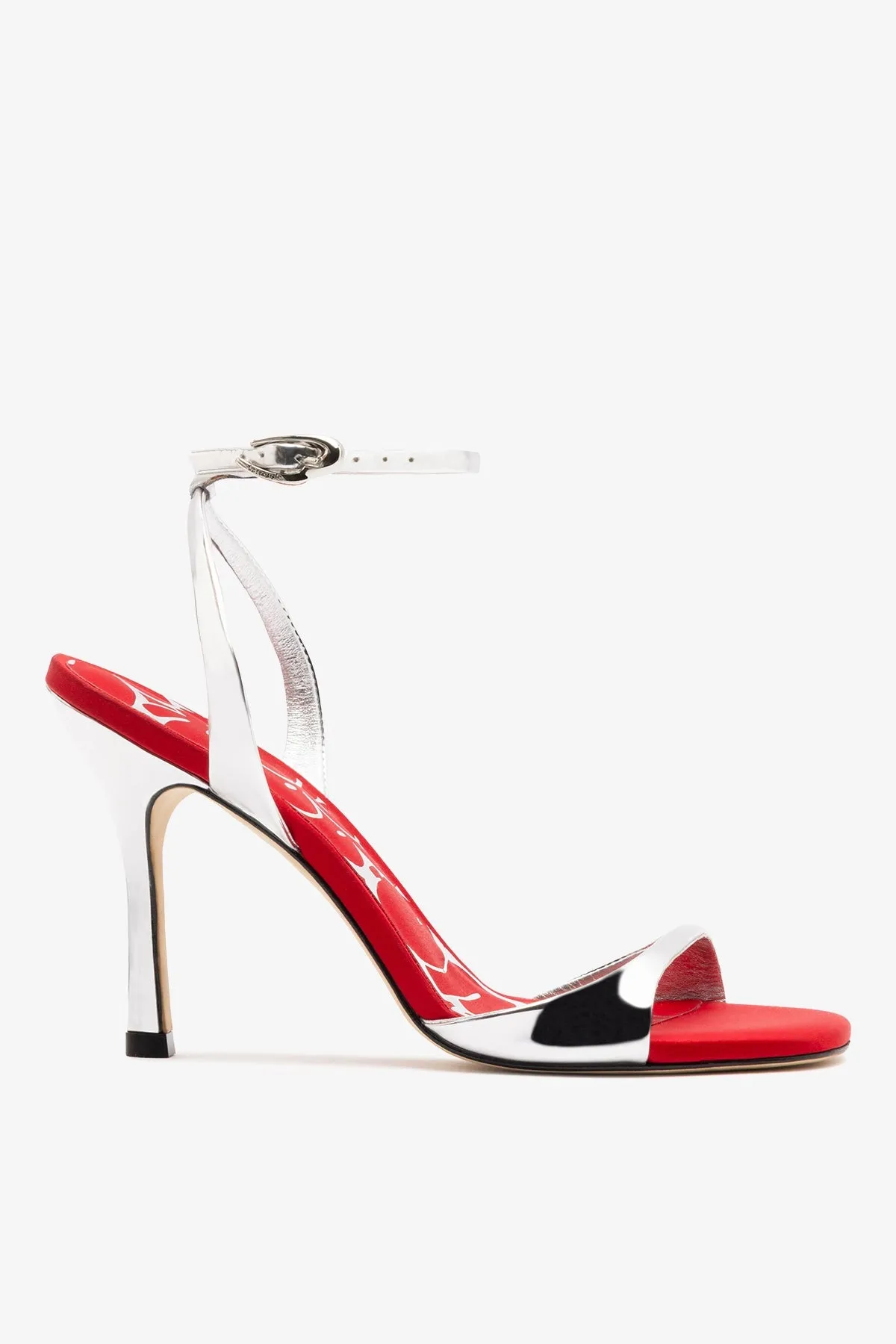 Freya Sandal Silver Specchio sold by Larroude