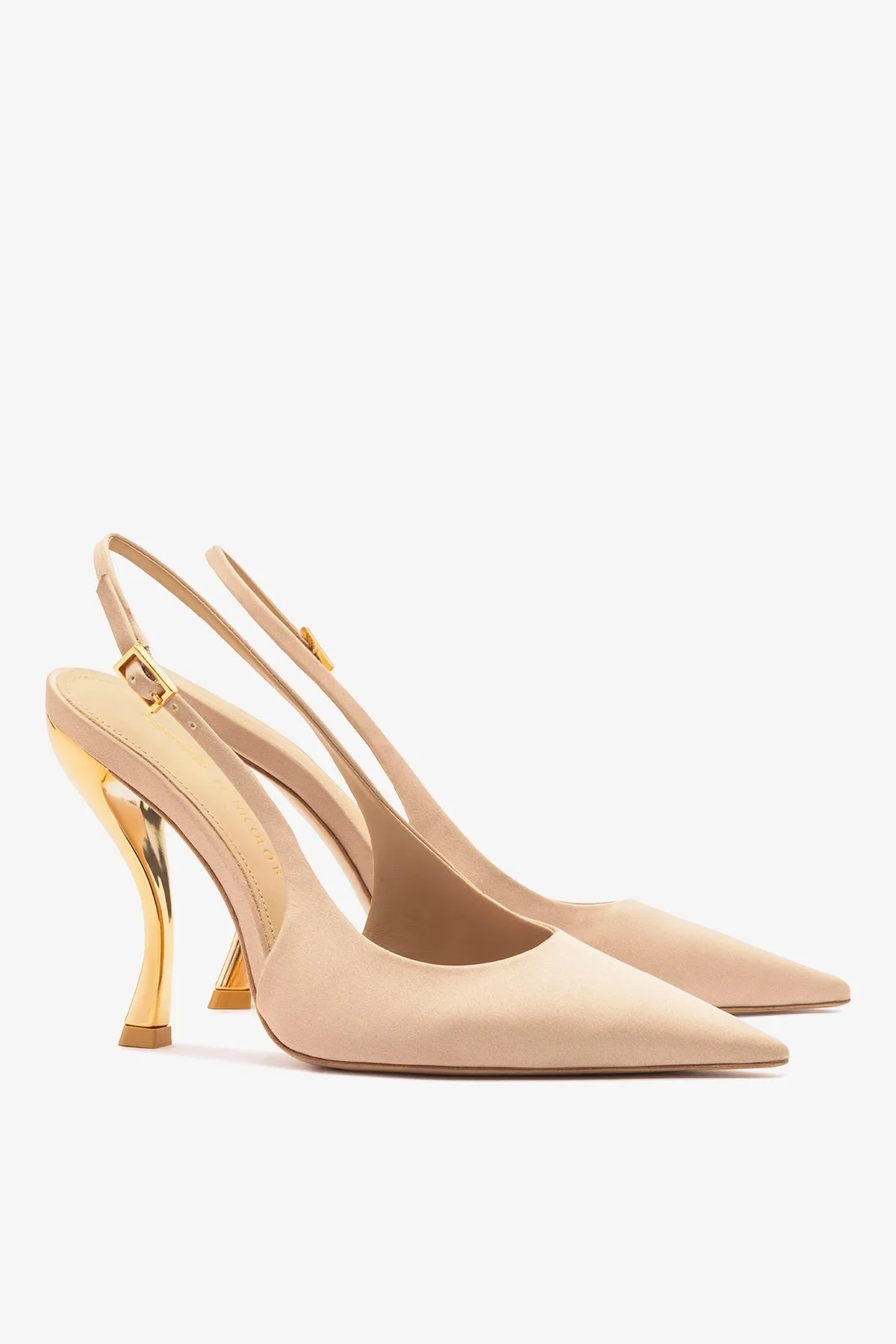 Larroudé x Nicolò B.: Grace Pump Sand Satin sold by Larroude product image thumbnail 3
