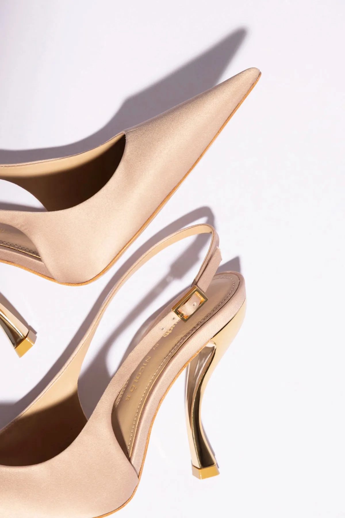 Larroudé x Nicolò B.: Grace Pump Sand Satin sold by Larroude product image thumbnail 5