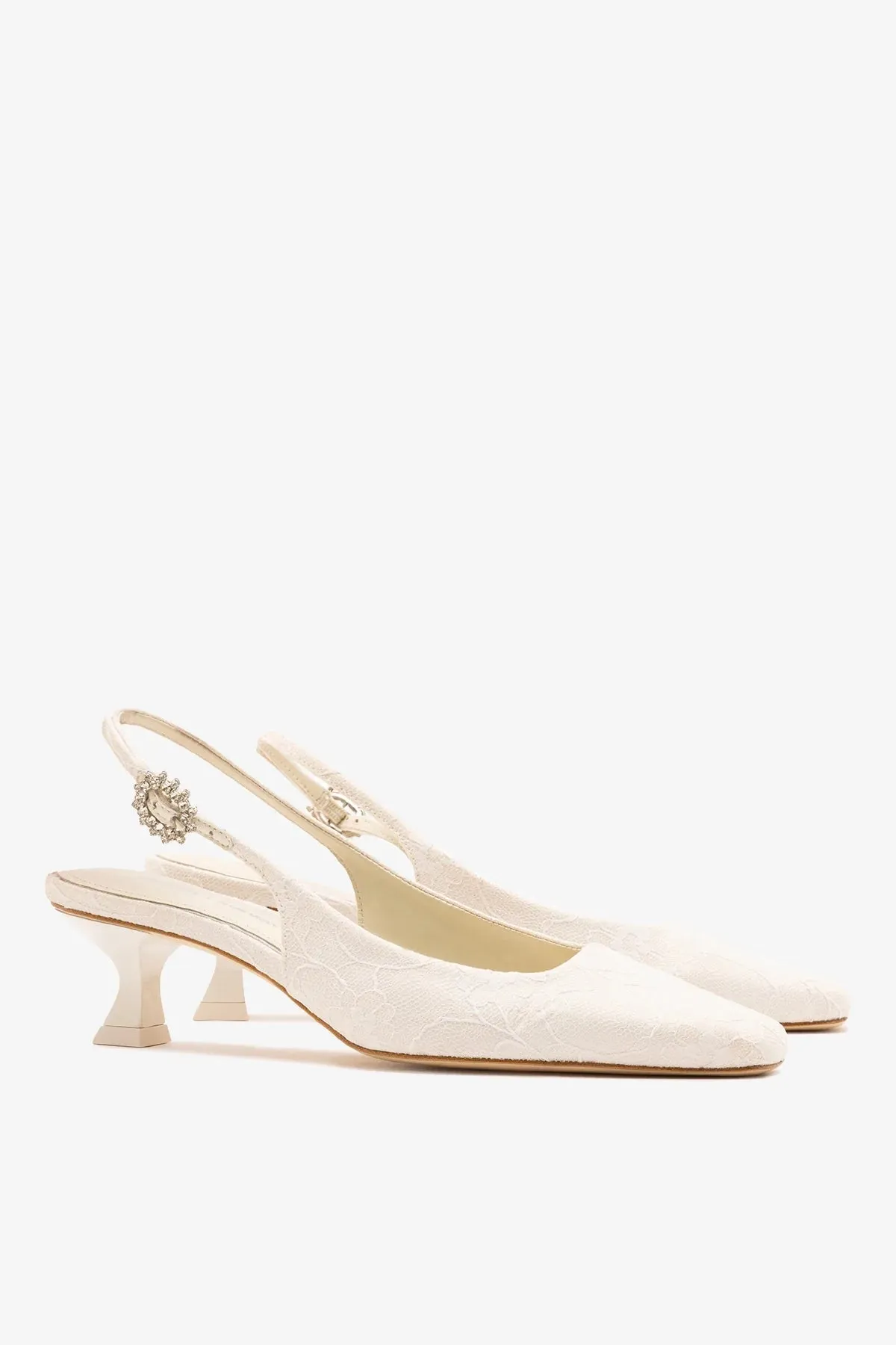 Larroudé x Markarian: Amal Pump White Lace sold by Larroude product image thumbnail 3