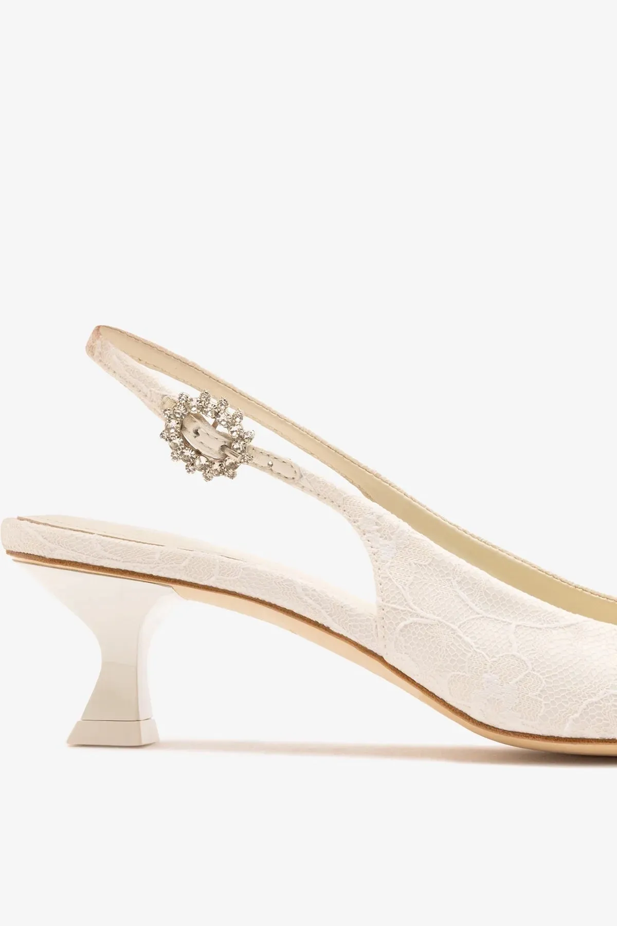 Larroudé x Markarian: Amal Pump White Lace sold by Larroude product image thumbnail 4