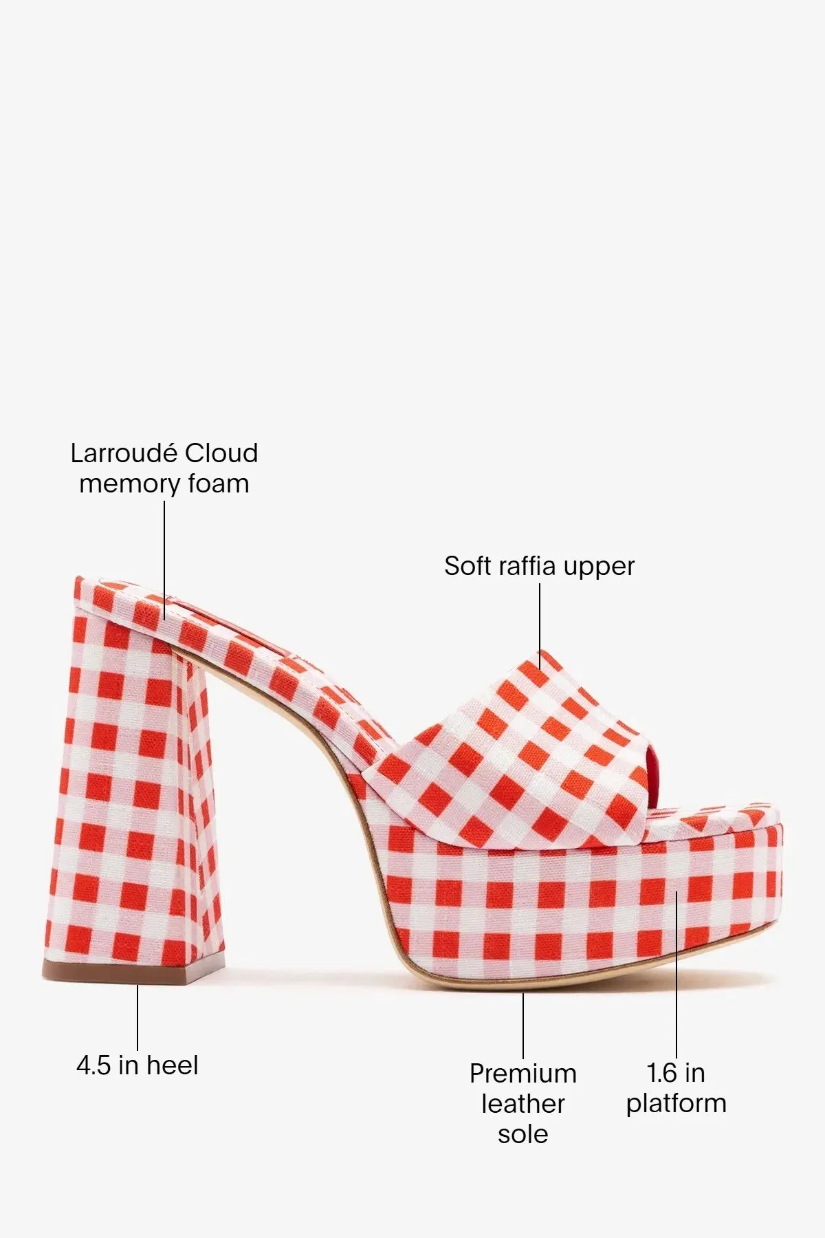 Dolly Platform Mule Scarlet Printed Fabric sold by Larroude product image thumbnail 5