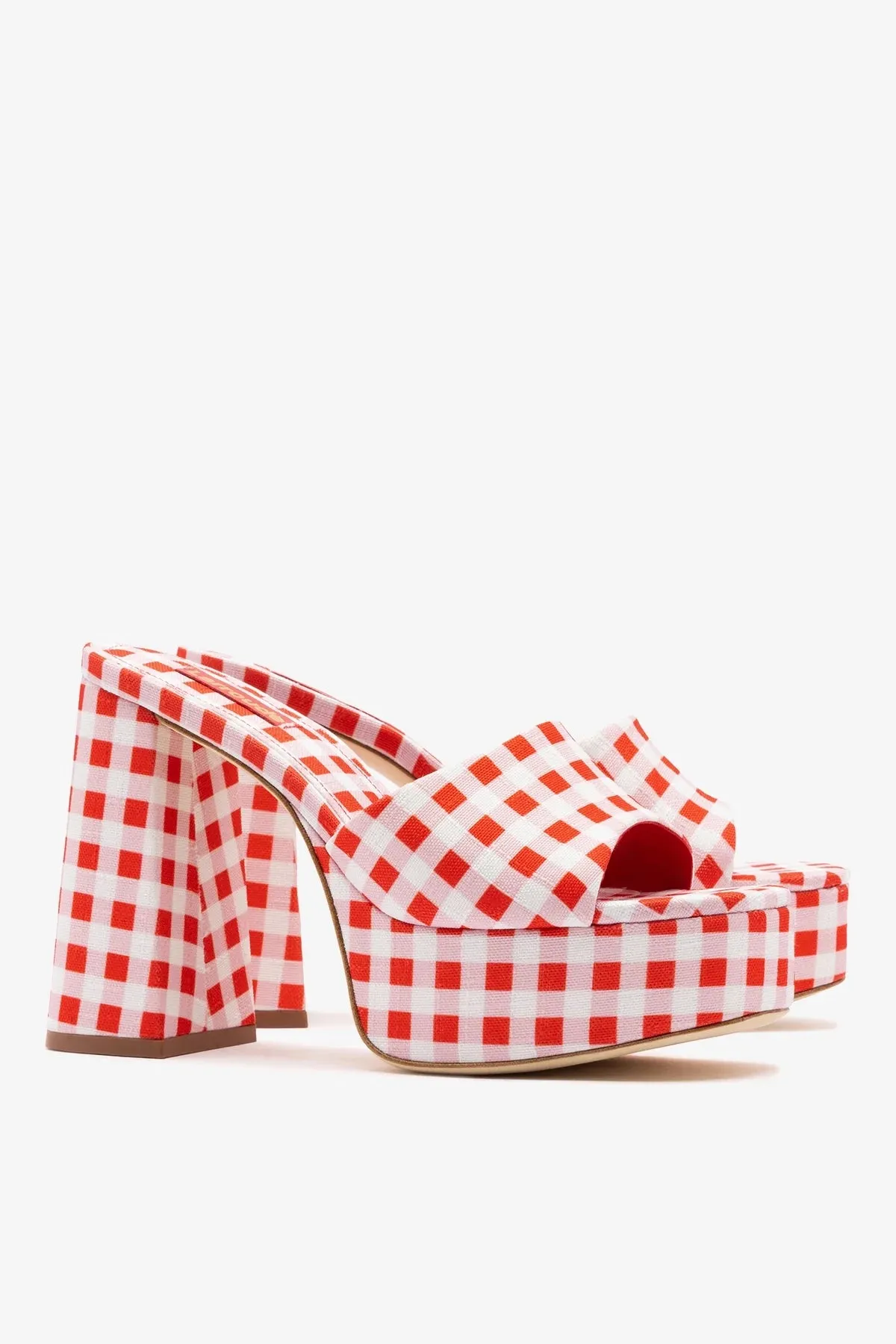 Dolly Platform Mule Scarlet Printed Fabric sold by Larroude product image thumbnail 3