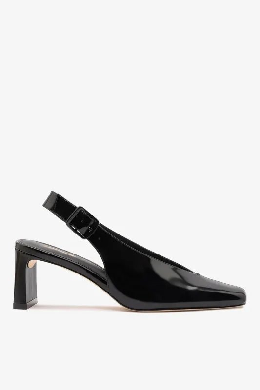 Katie Pump Black Patent Leather made by Larroude