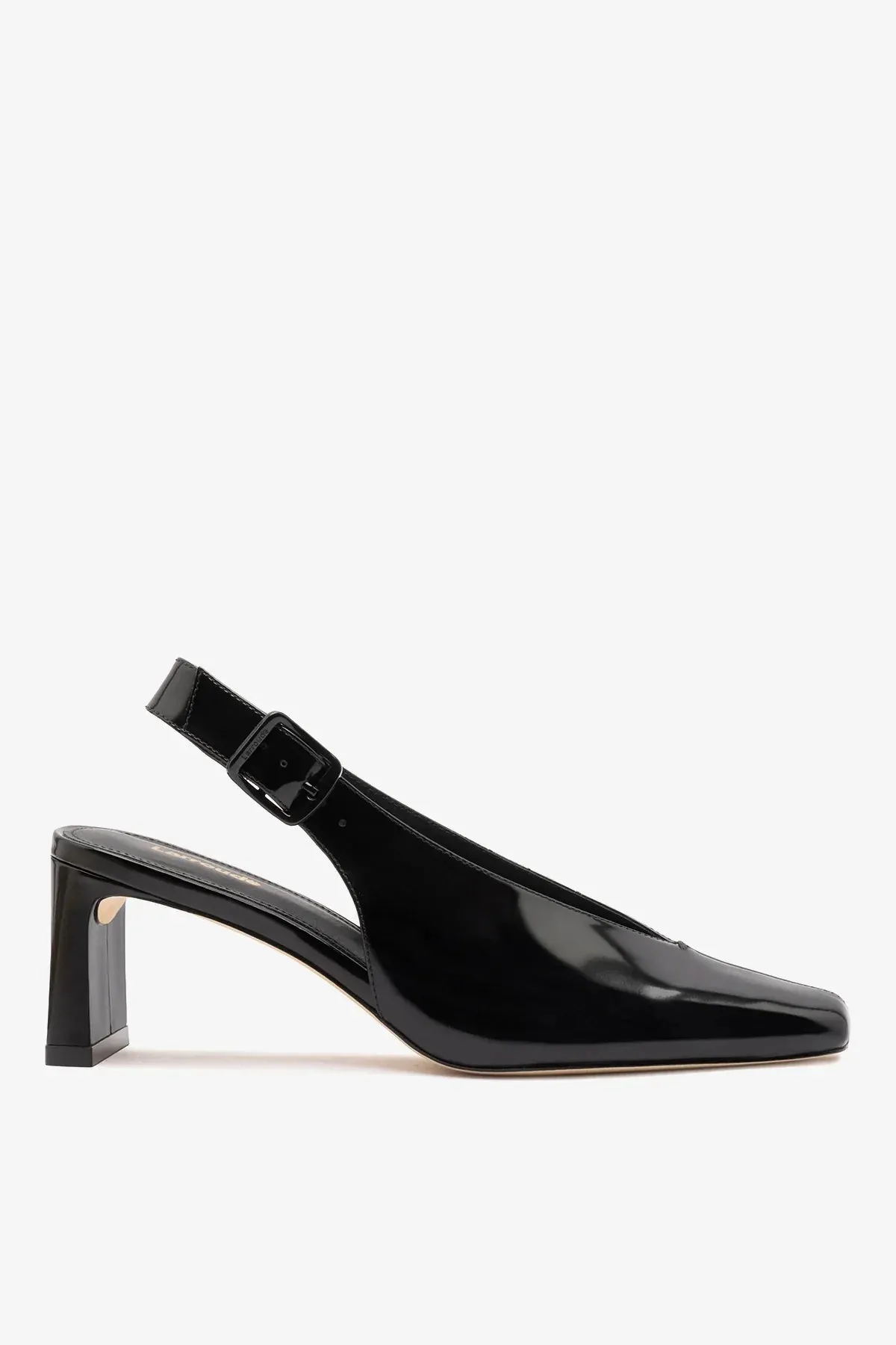 Katie Pump Black Patent Leather sold by Larroude