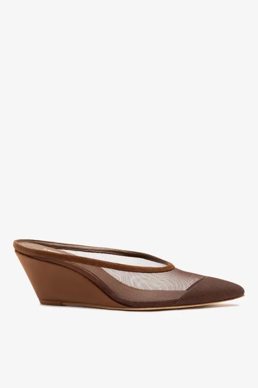 Loulou Mesh Mule Burnt Umber made by Larroude