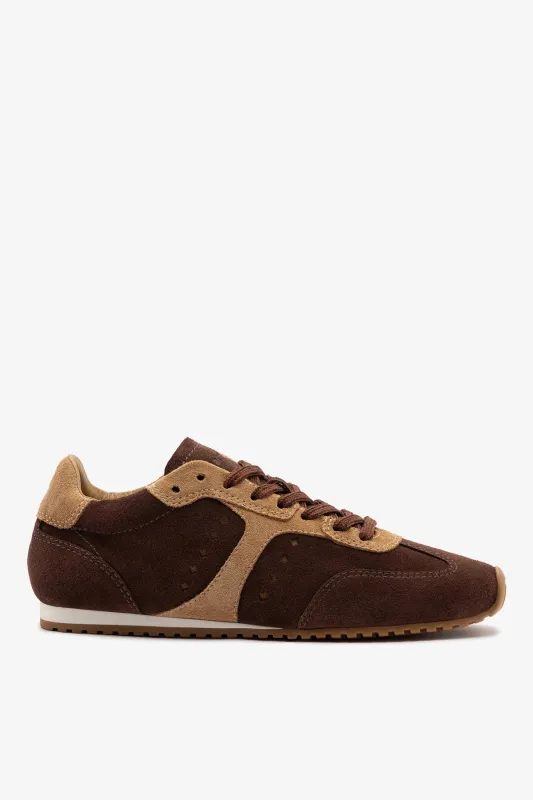 Stella Sneaker Brown Suede made by Larroude