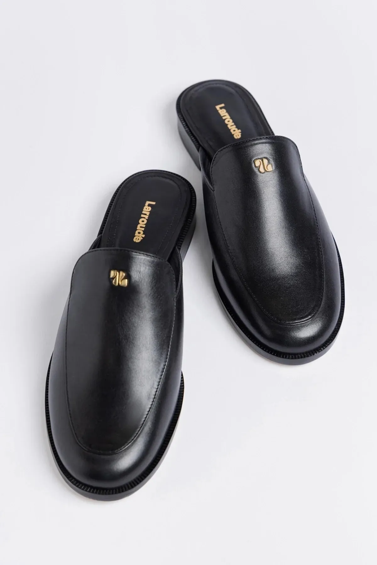 Margaux Mule Black Leather sold by Larroude product image thumbnail 3