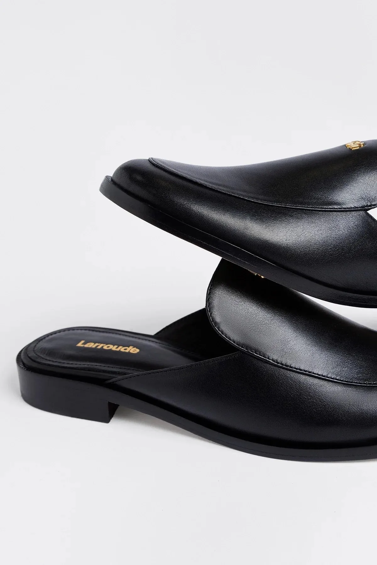 Margaux Mule Black Leather sold by Larroude product image thumbnail 4