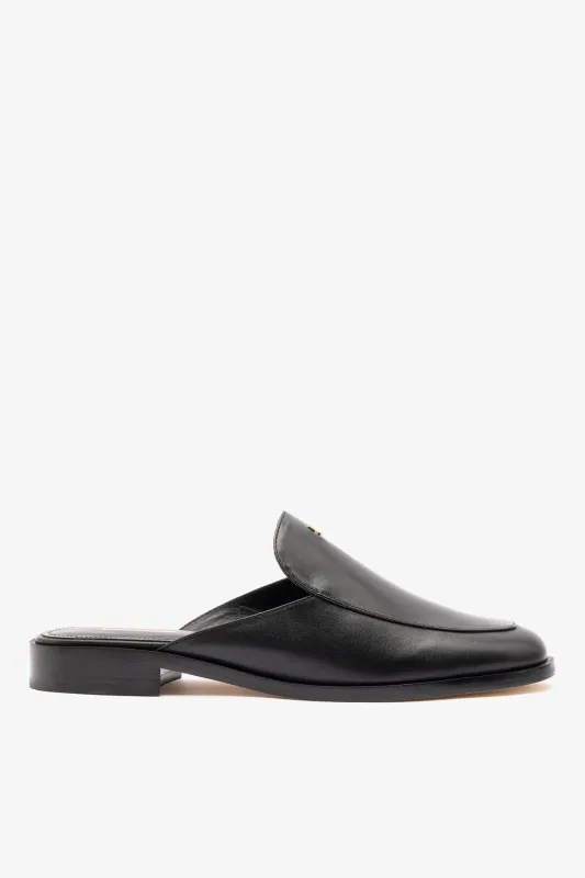 Margaux Mule Black Leather made by Larroude