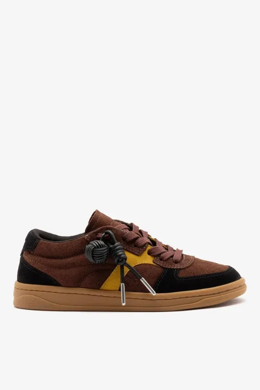 George Sneaker Brown and Yellow Suede made by Larroude