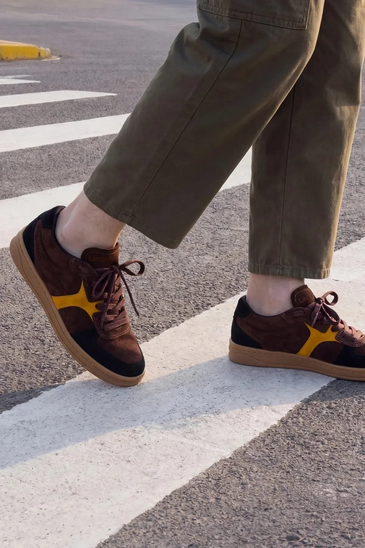 George Sneaker Brown and Yellow Suede sold by Larroude product image thumbnail 2