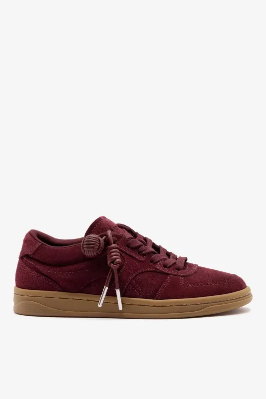 George Sneaker Burgundy Suede made by Larroude