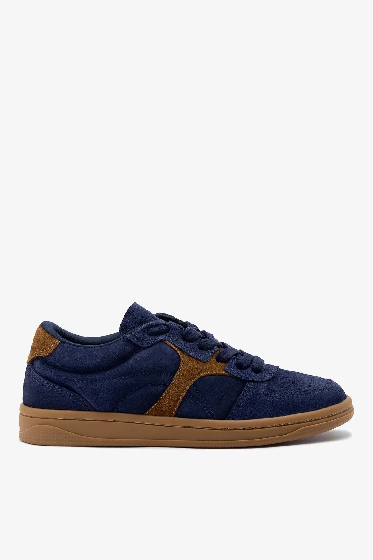George Sneaker Navy Suede sold by Larroude
