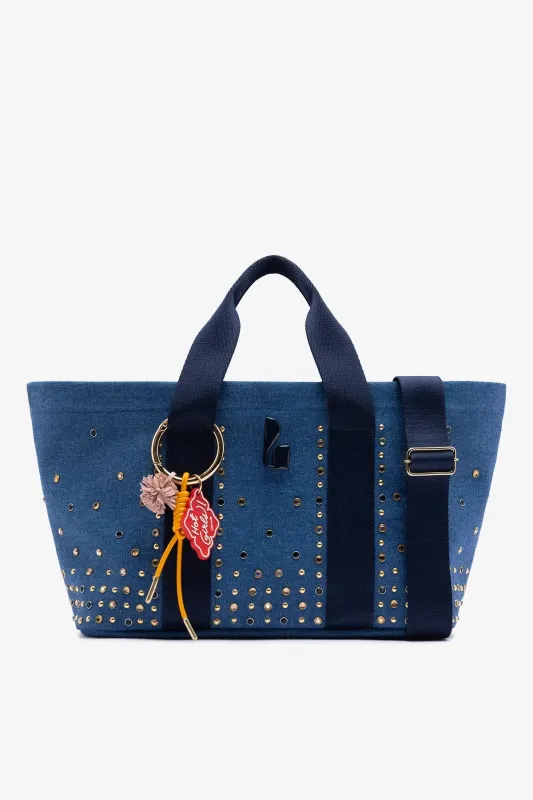 Americana Tote Bag Blue Denim made by Larroude