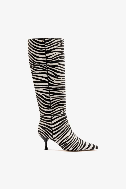 Georgia Boot Zebra Hair Leather made by Larroude
