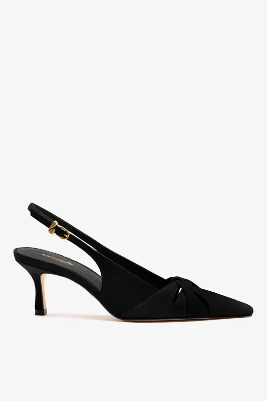 Kirstin Pump Black Suede made by Larroude
