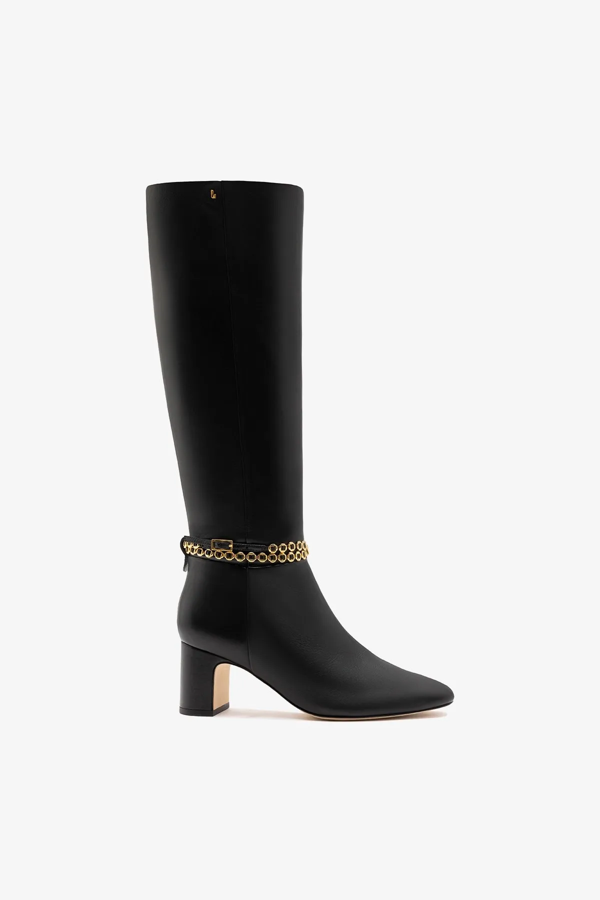 Milanina Hi Boot Black Leather sold by Larroude