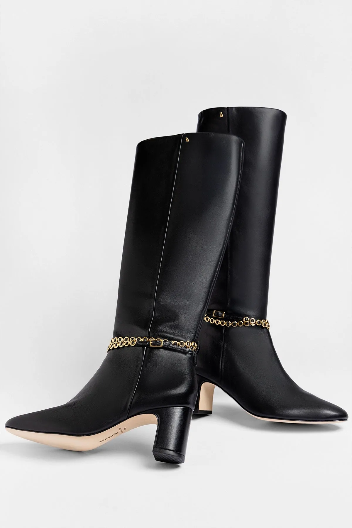 Milanina Hi Boot Black Leather sold by Larroude product image thumbnail 3