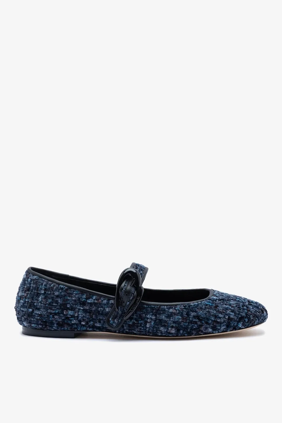 Verona Ballet Flat Midnight Blue Tweed sold by Larroude