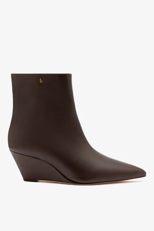 Loulou Boot Brown Leather made by Larroude