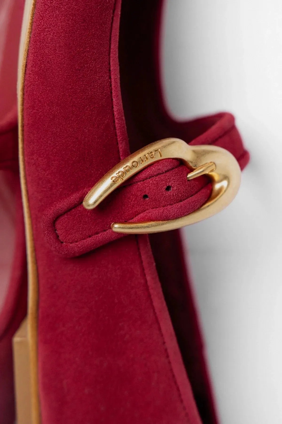 Verona Ballet Flat Lipstick Red Suede sold by Larroude product image thumbnail 4