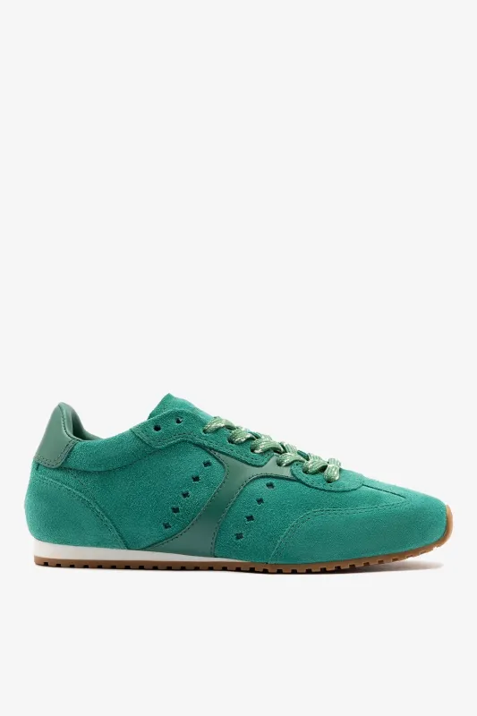 Stella Sneaker Pitti Green Suede and Leather made by Larroude