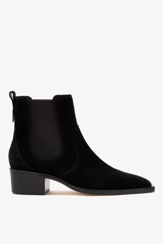 Valentina Boot Black Suede made by Larroude