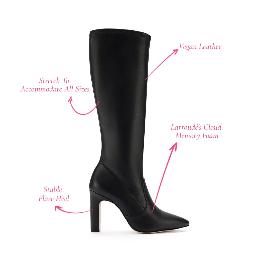 Christy Boot In Black Vegan Stretch Leather sold by Larroude product image thumbnail 5