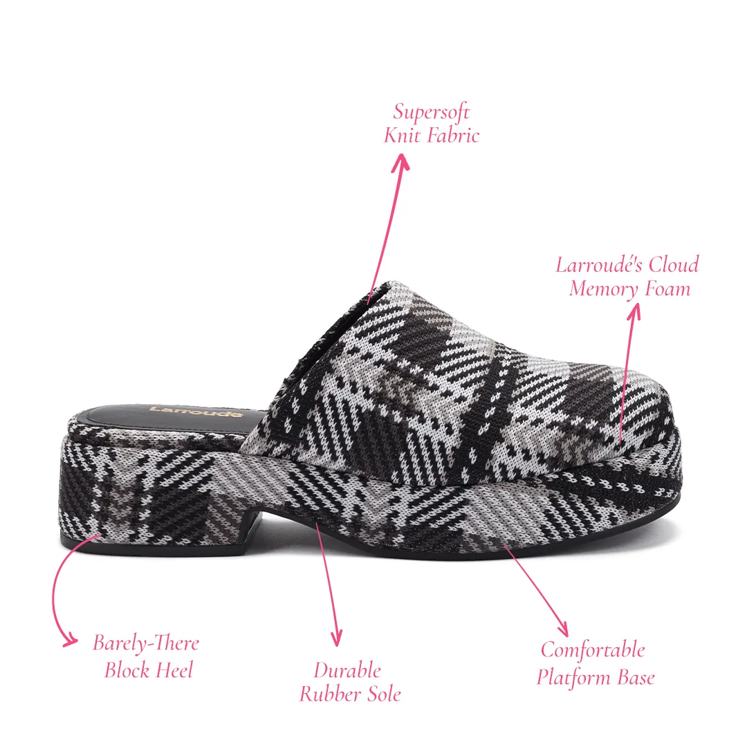Miso Flatform Clog In Black and White Plaid Knit sold by Larroude product image thumbnail 5