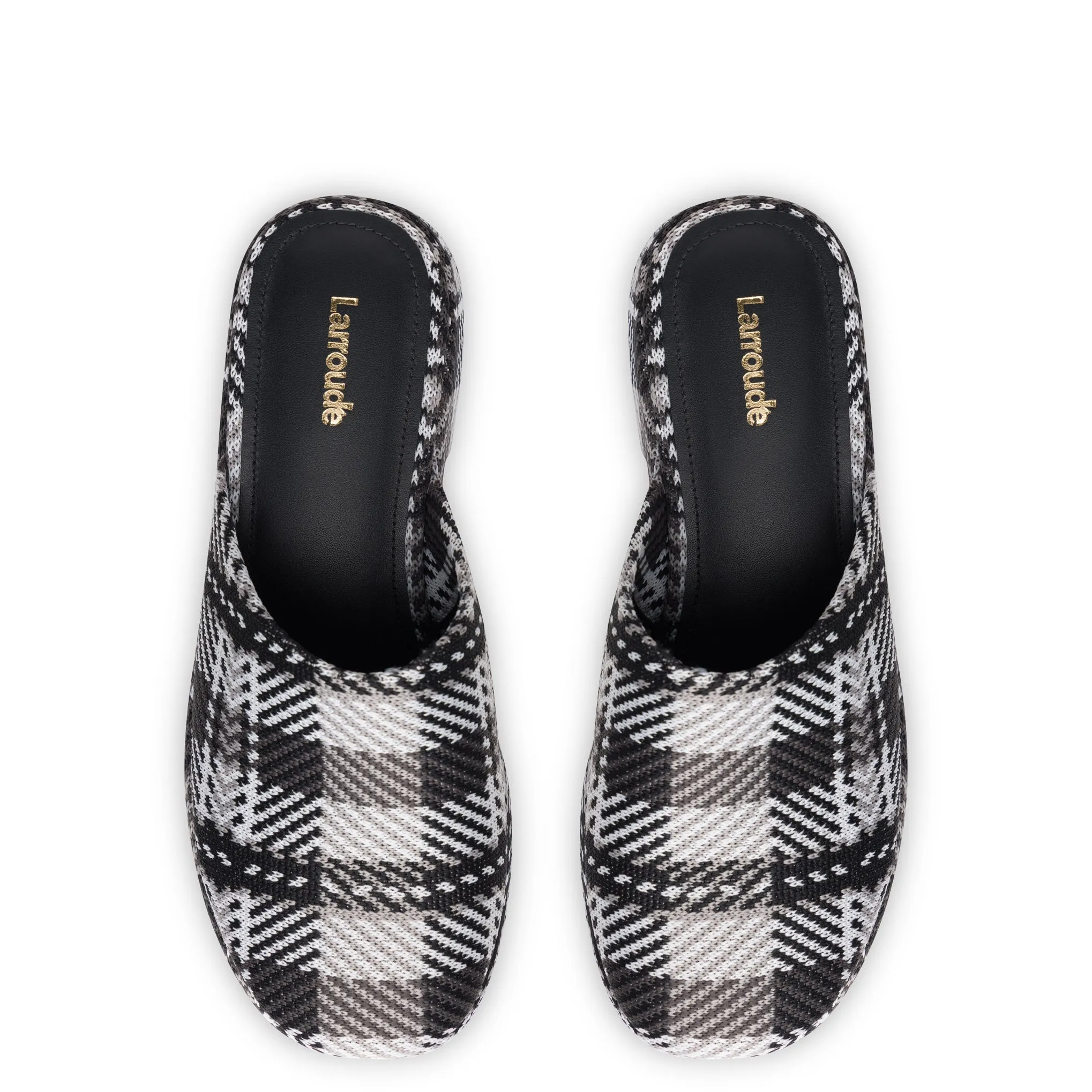 Miso Flatform Clog In Black and White Plaid Knit sold by Larroude product image thumbnail 3