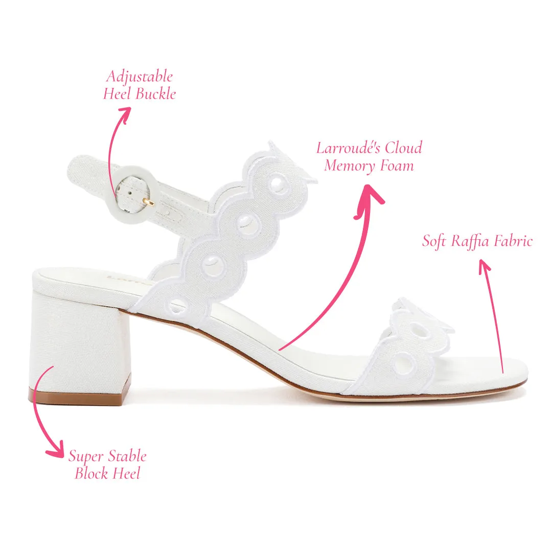 Florence Broderie Sandal In White Raffia sold by Larroude product image thumbnail 5