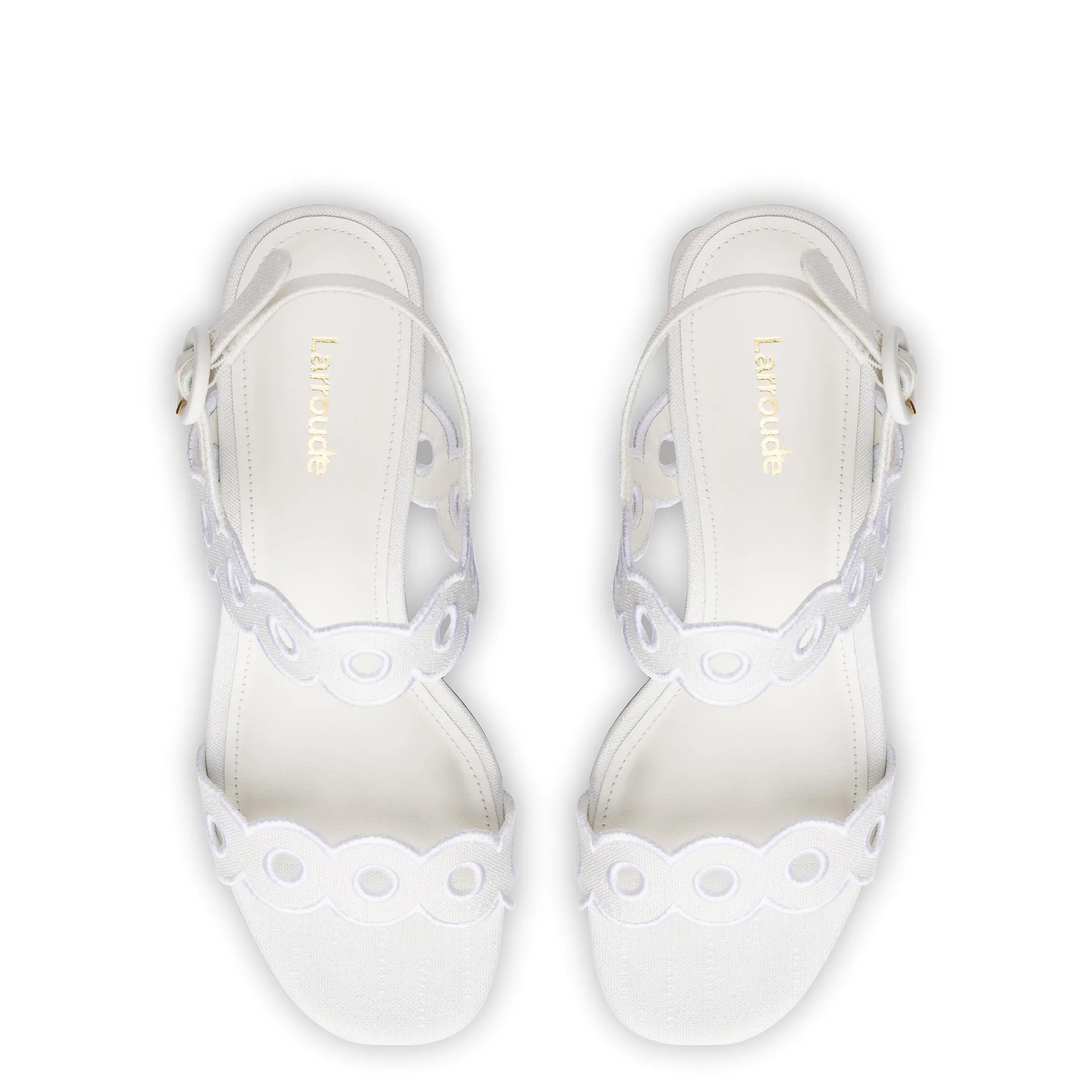 Florence Broderie Sandal In White Raffia sold by Larroude product image thumbnail 3
