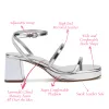 Gio Sandal In Silver Specchio sold by Larroude